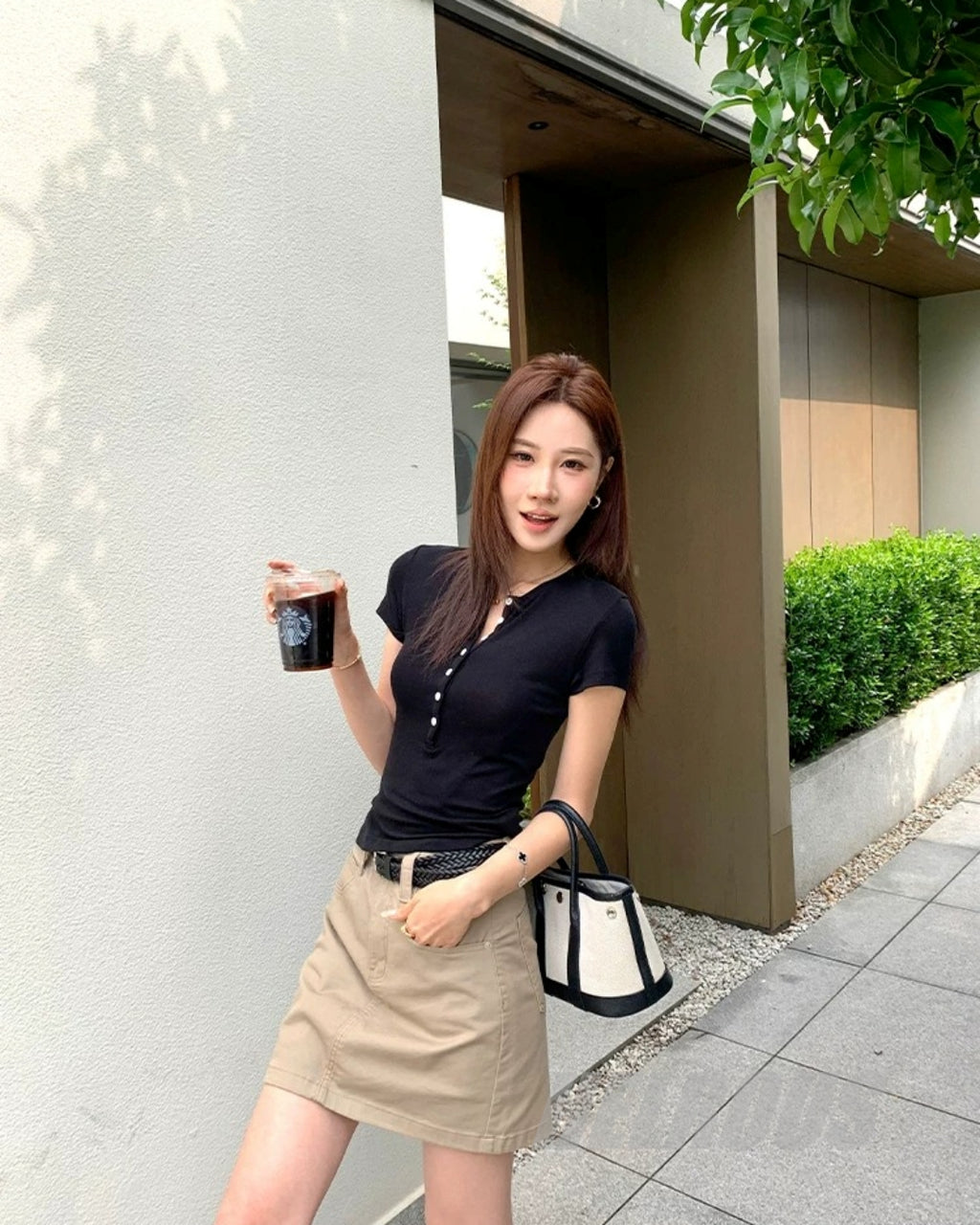 Tencel Henley Slim Short-Sleeve Top_BDHL8336