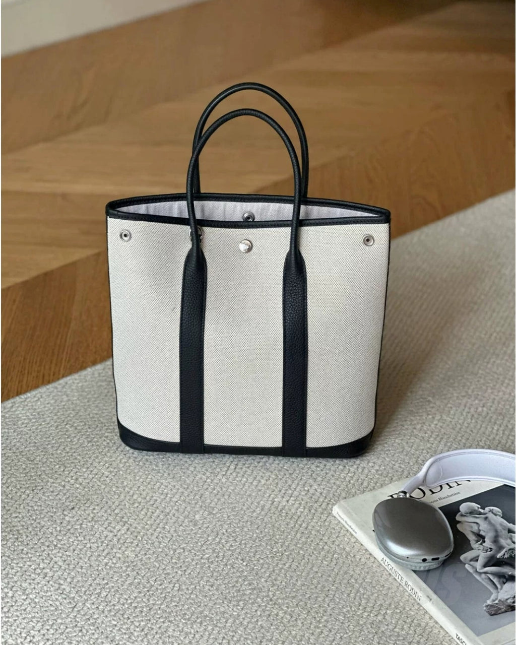 Striped Canvas Tote Bag_BDHL8385