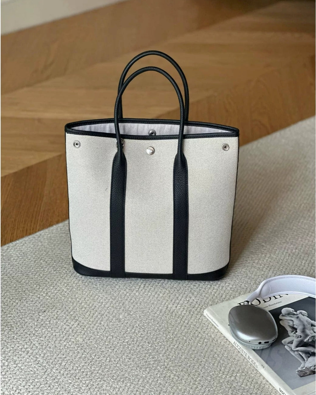 Striped Canvas Tote Bag_BDHL8385