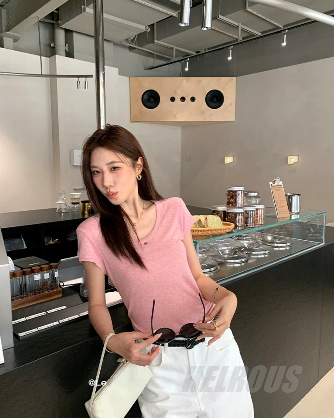 Tencel-Wool Slim Short-Sleeve Top_BDHL8335