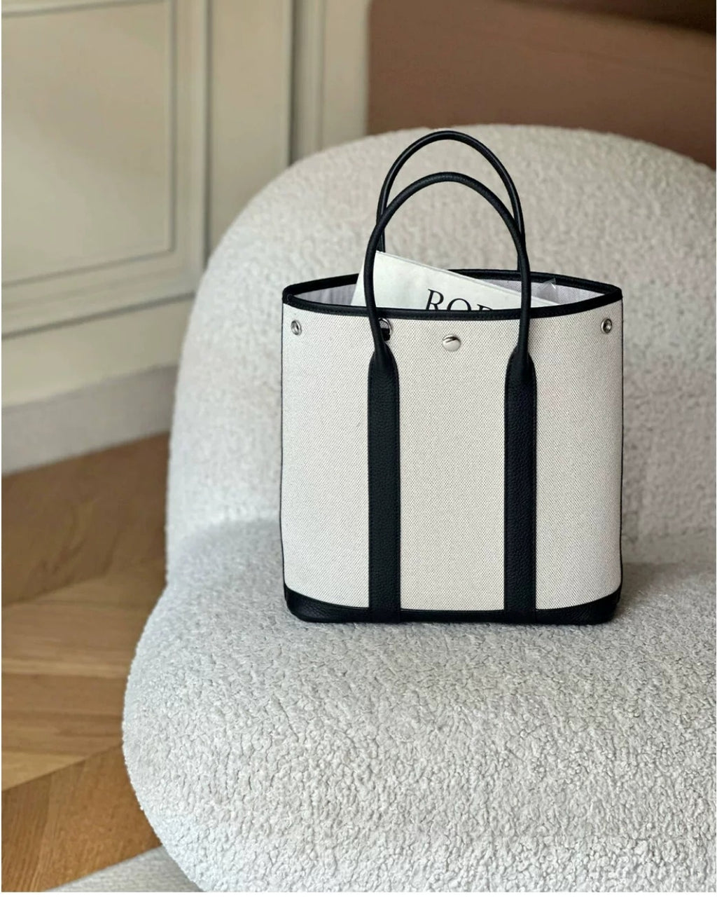 Striped Canvas Tote Bag_BDHL8385
