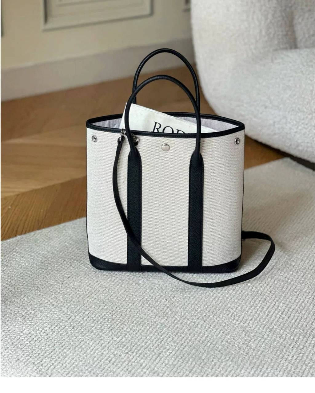 Striped Canvas Tote Bag_BDHL8385