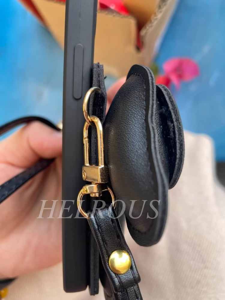 簡約小狗卡包斜背包 iPhone 手機殼_HL3304