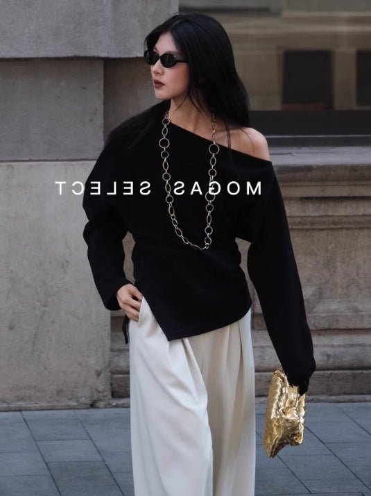 Asymmetric Off-Shoulder Tops_BDHL7109