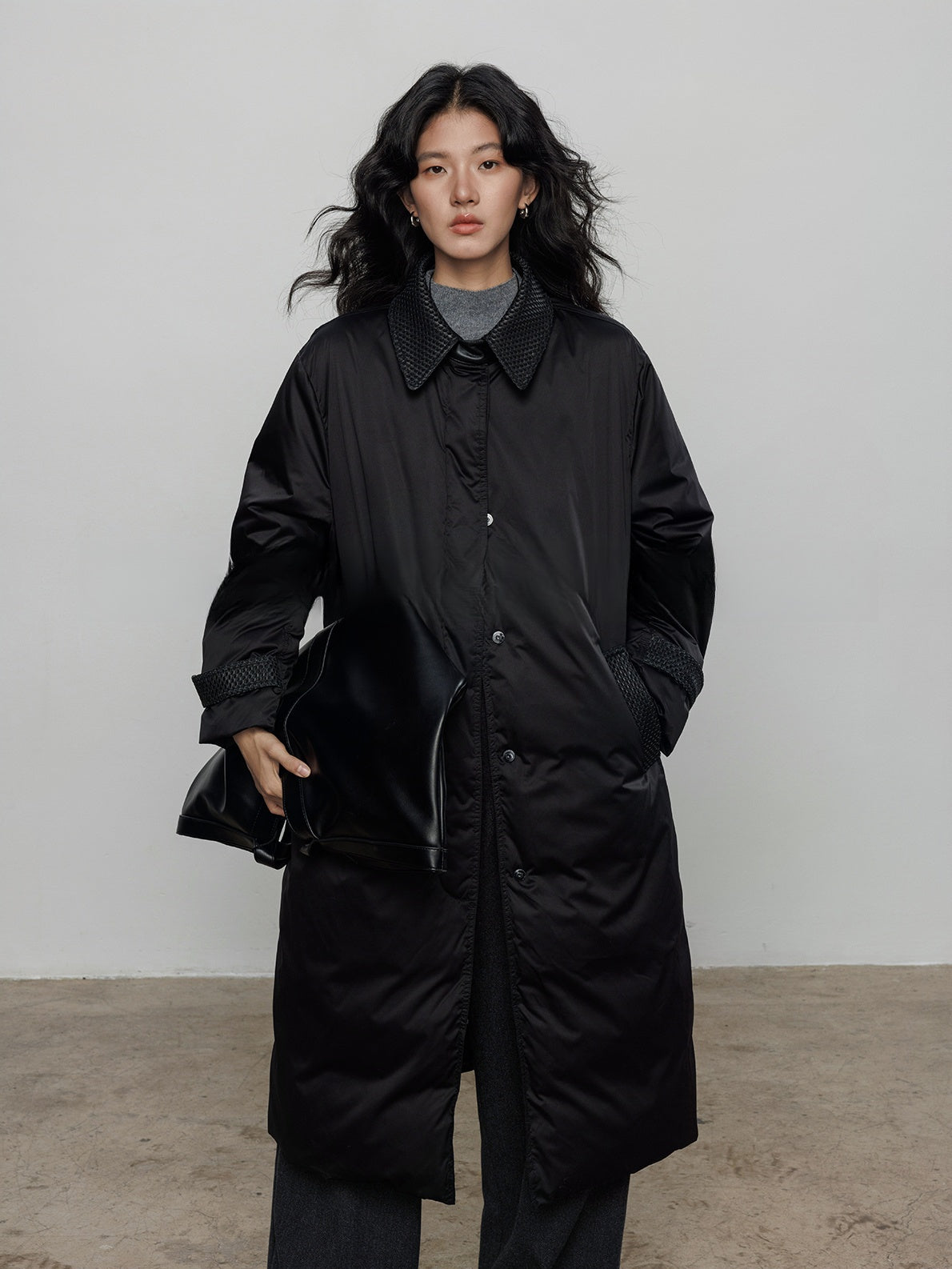 Design Collar Long Down Jacket_BDHL7965