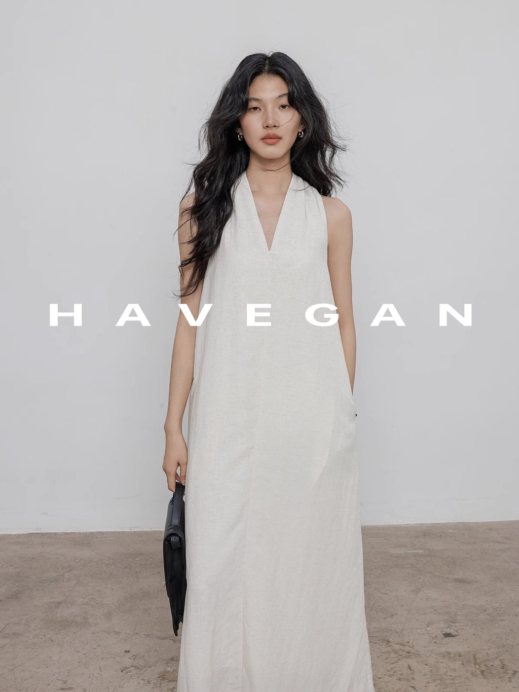 V-Neck Sleeveless A-Line Dress_BDHL7359