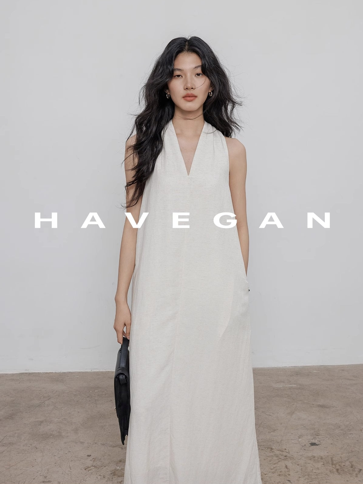 V-Neck Sleeveless A-Line Dress_BDHL7359