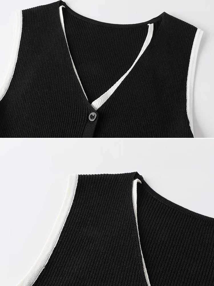 Two-Piece Style Knitted Vest_BDHL7356