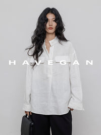 Stand Collar Loose Shirt_BDHL7358