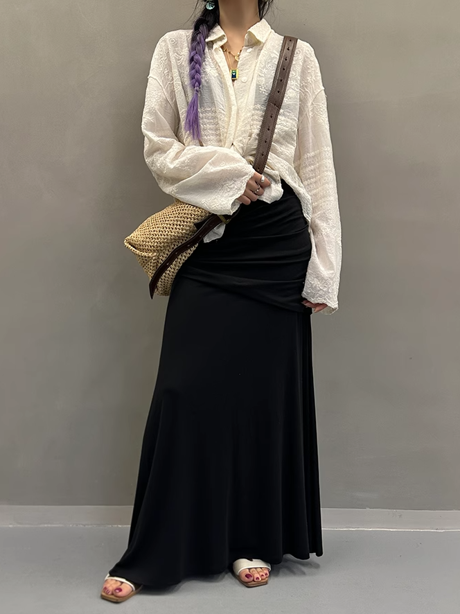Hip-Covering Long Skirt_BDHL7347