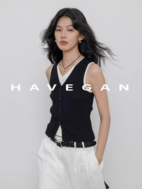 Two-Piece Style Knitted Vest_BDHL7356