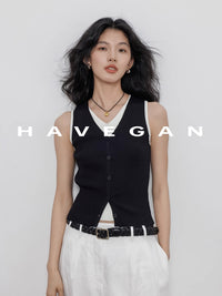 Two-Piece Style Knitted Vest_BDHL7356
