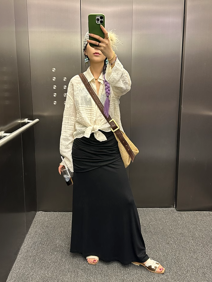 Hip-Covering Long Skirt_BDHL7347