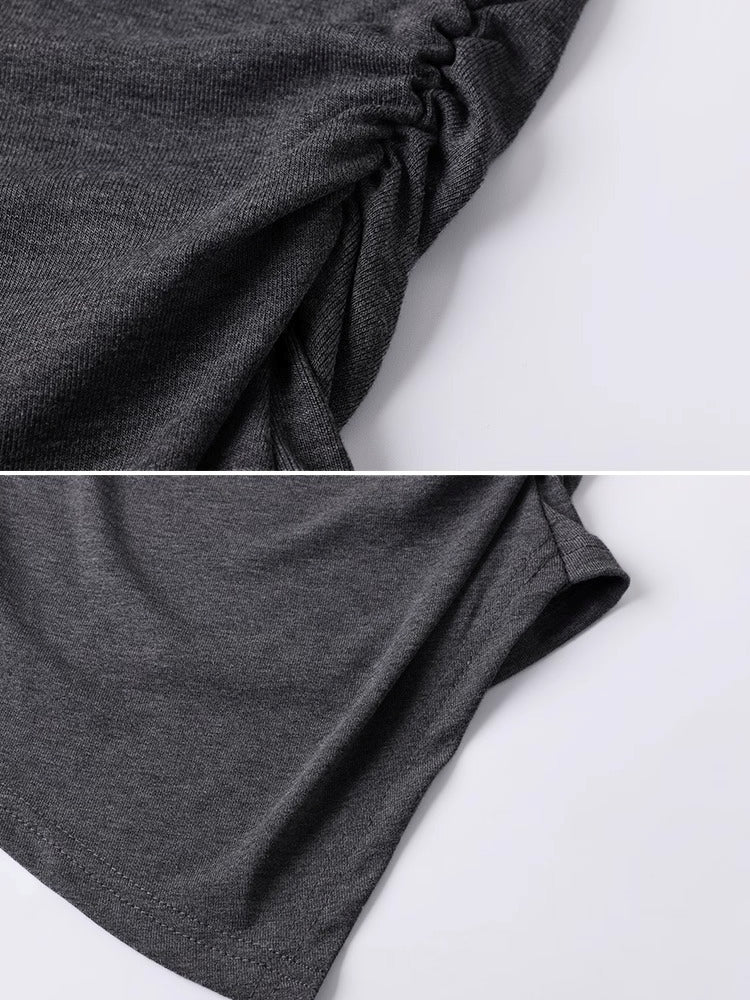 Diagonal Collar Knitted T-Shirt_BDHL7365