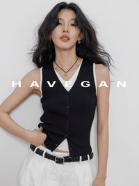 Two-Piece Style Knitted Vest_BDHL7356