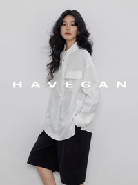 Stand Collar Loose Shirt_BDHL7358