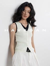 Two-Piece Style Knitted Vest_BDHL7356
