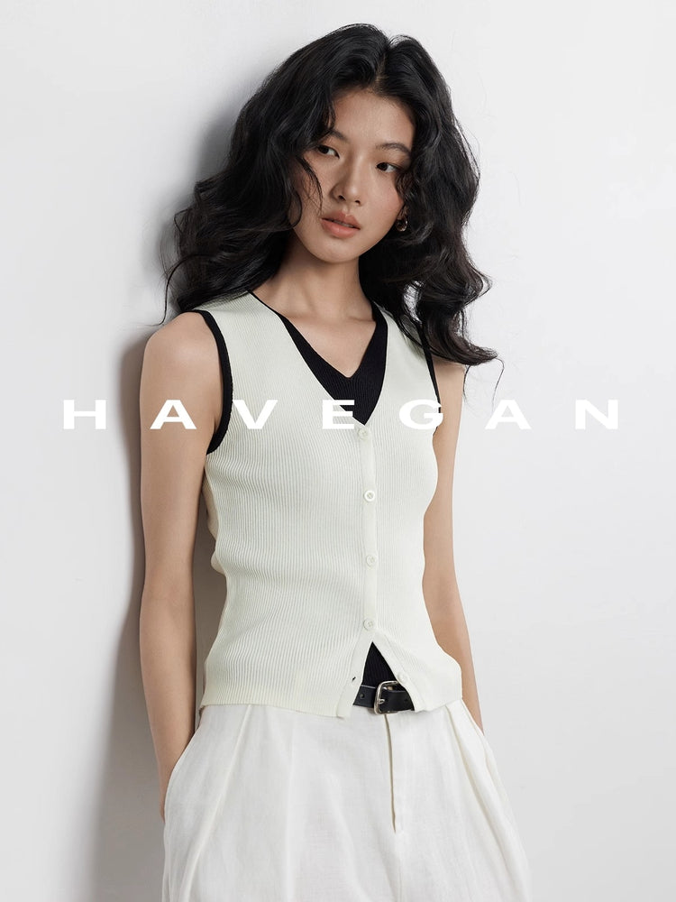Two-Piece Style Knitted Vest_BDHL7356