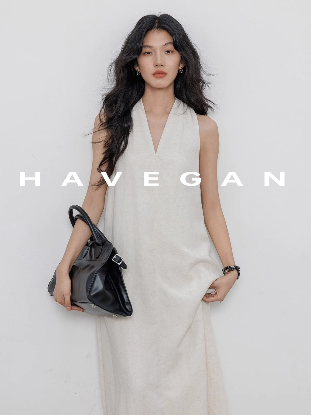V-Neck Sleeveless A-Line Dress_BDHL7359