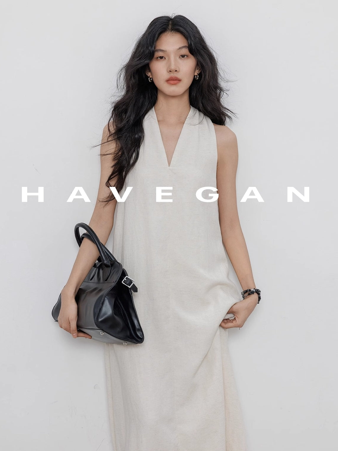 V-Neck Sleeveless A-Line Dress_BDHL7359