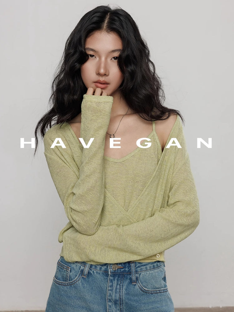 Camisole And Cardigan Knit Set_BDHL7362