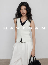 Two-Piece Style Knitted Vest_BDHL7356