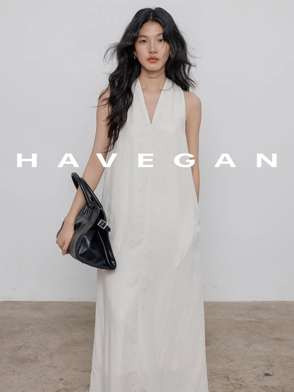 V-Neck Sleeveless A-Line Dress_BDHL7359