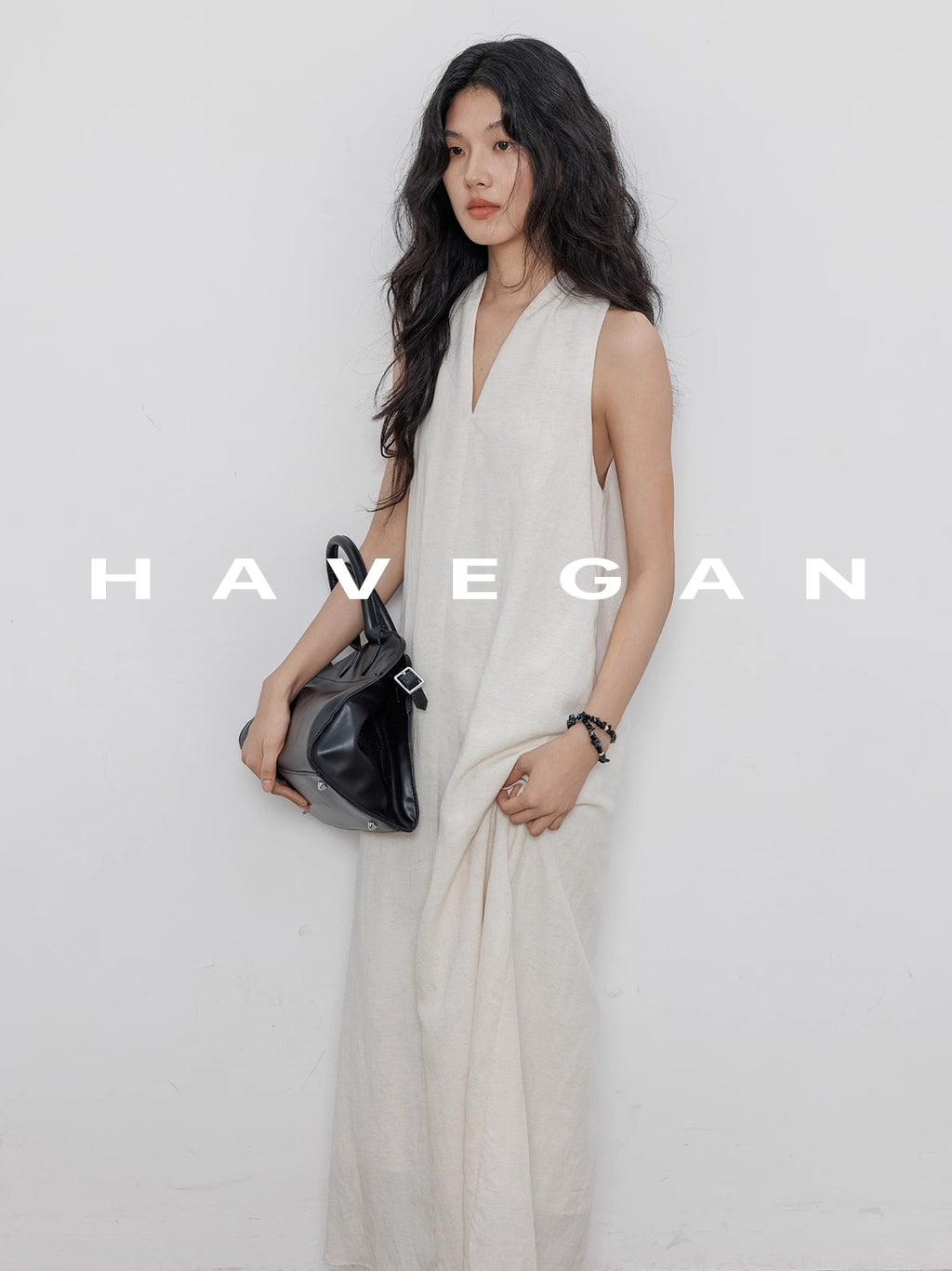 V-Neck Sleeveless A-Line Dress_BDHL7359