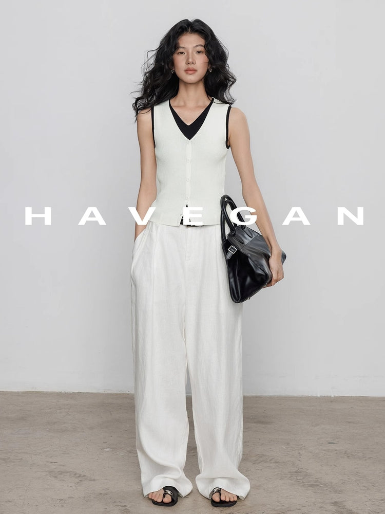 Two-Piece Style Knitted Vest_BDHL7356
