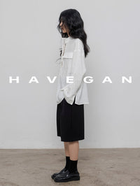 Stand Collar Loose Shirt_BDHL7358