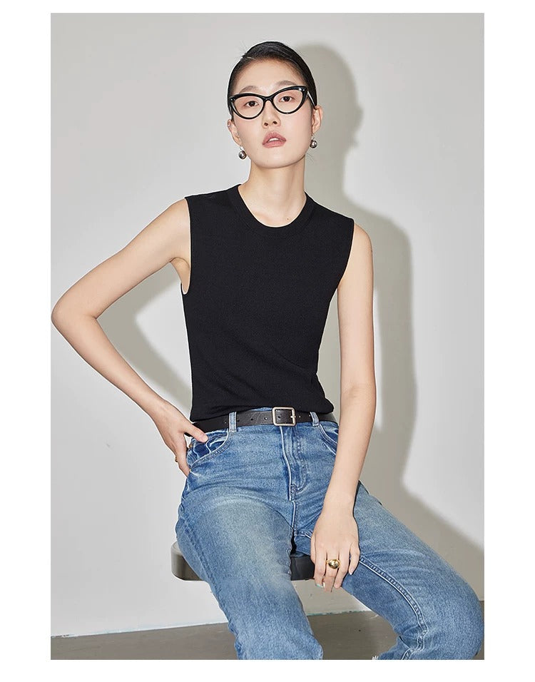 在庫限り早い者勝ち【即納】Essential Ribbed Sleeveless Knit_LCHK349