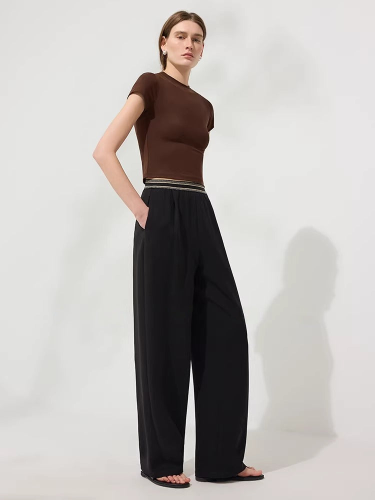 Custom Waistband Relaxed Straight-Leg Pants_BDHL8231