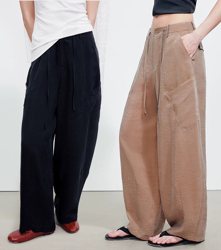 Drawstring Wide-Leg Cargo Pants_BDHL8340