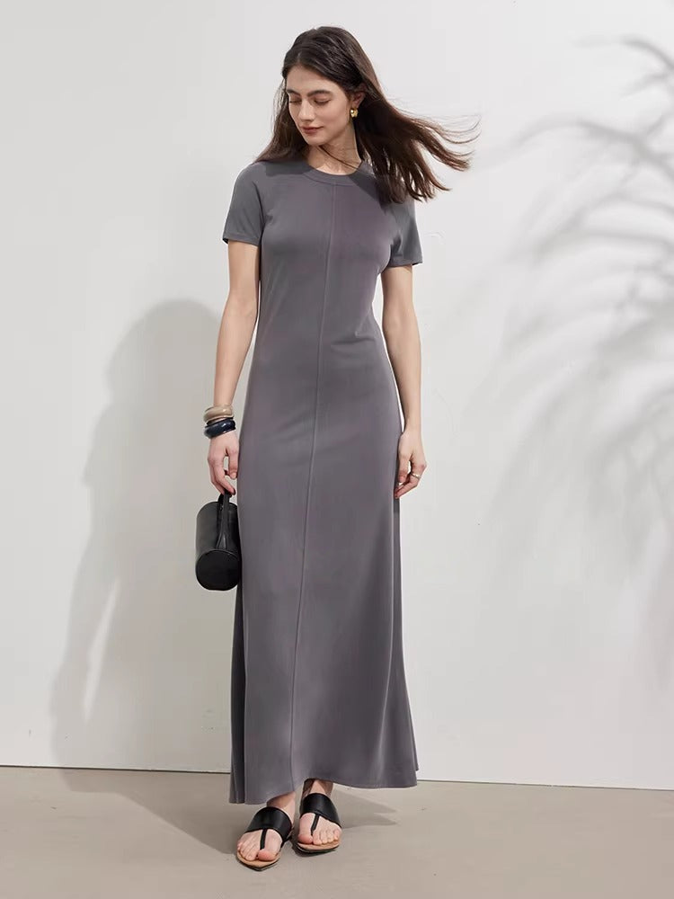 Stretch Halter Neck Raglan Sleeve Midi Dress_BDHL8230