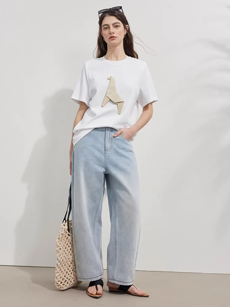 Origami Horse Appliqué Short Sleeve Tee_BDHL8222