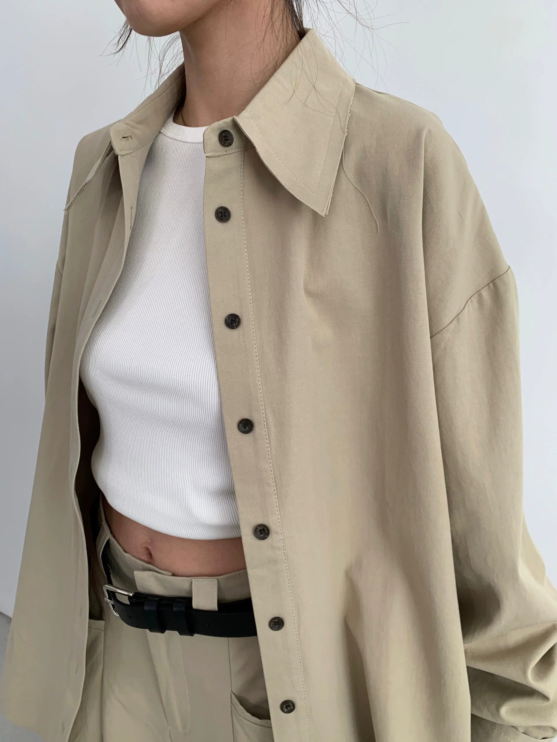 在庫限り早い者勝ち【即納】Oversized Basic Shirt_LCHK183