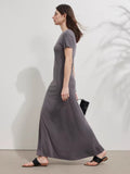 Stretch Halter Neck Raglan Sleeve Midi Dress_BDHL8230