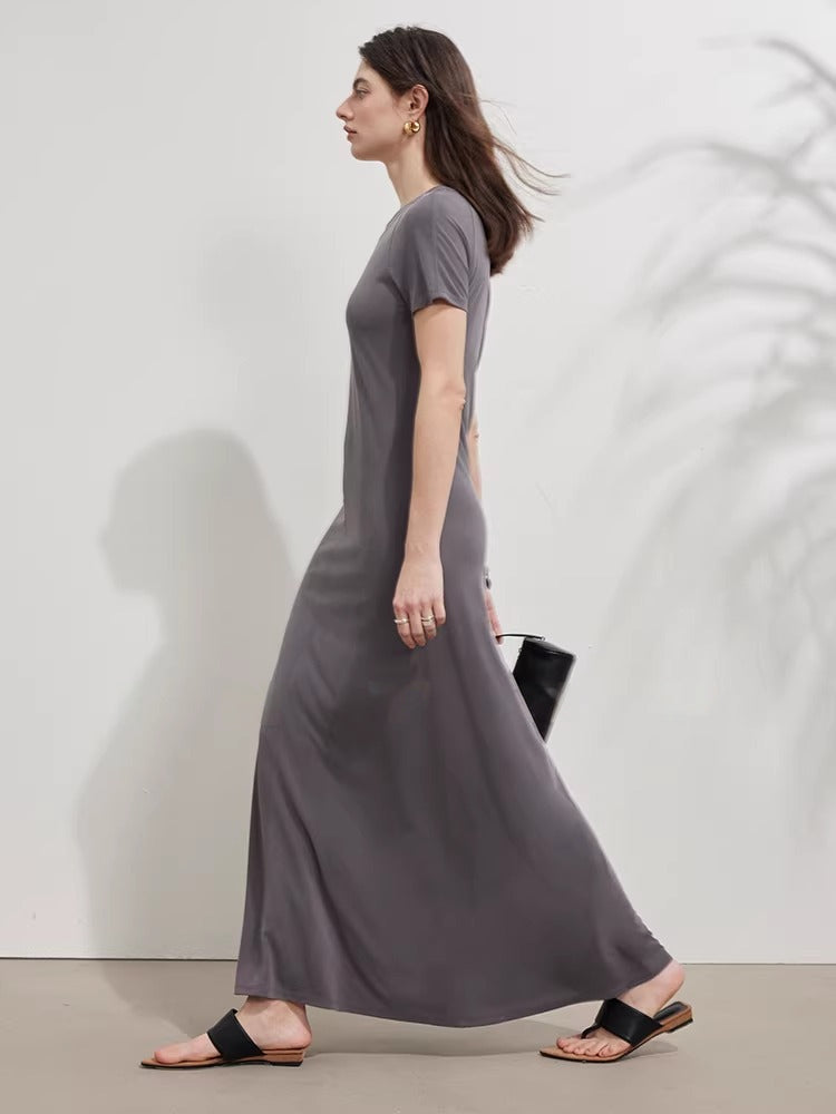 Stretch Halter Neck Raglan Sleeve Midi Dress_BDHL8230