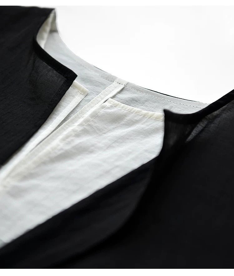 Double-Layer Color-Block Sleeveless Dress_BDHL8329