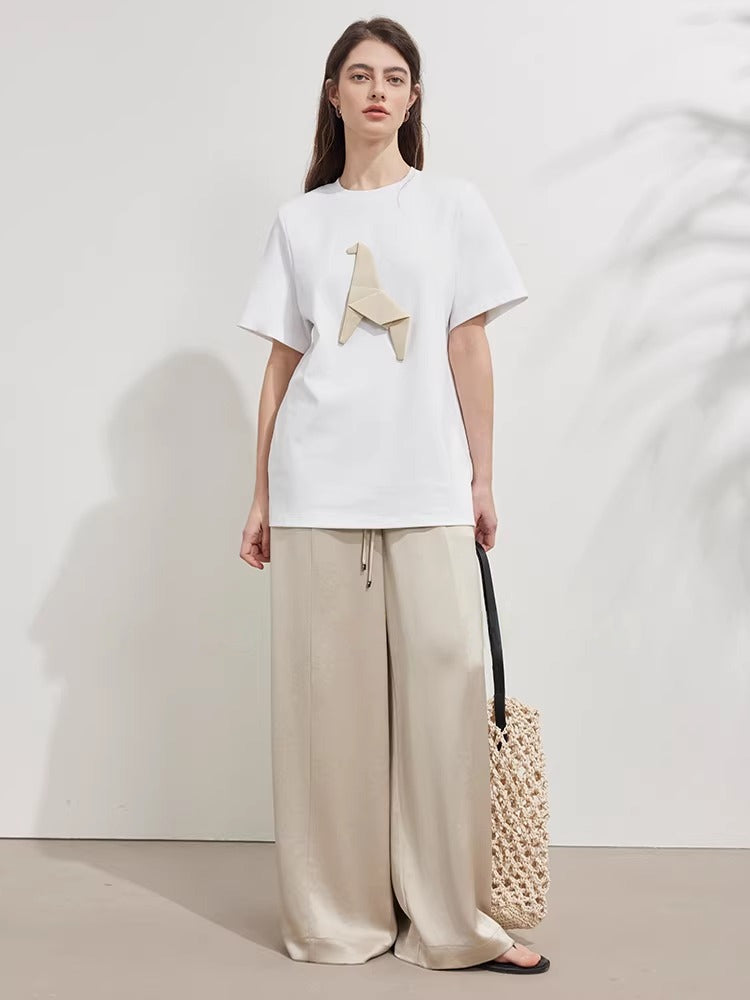 Origami Horse Appliqué Short Sleeve Tee_BDHL8222