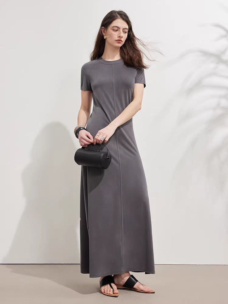Stretch Halter Neck Raglan Sleeve Midi Dress_BDHL8230