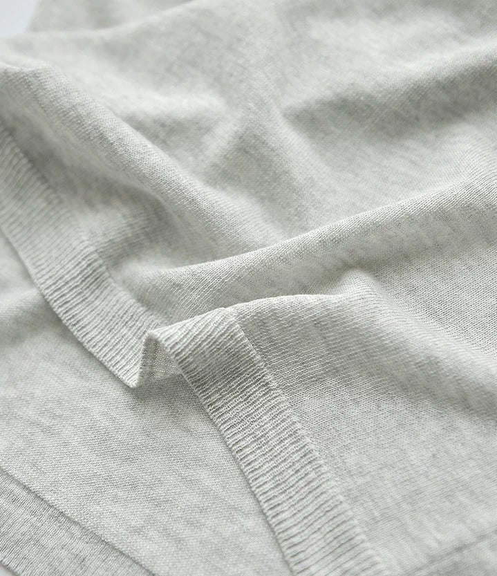 Linen-Blend V-Neck Knit Tank_BDHL8325