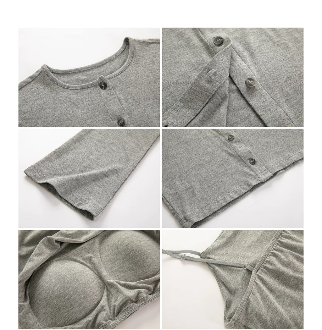 Knit Cardigan Camisole and Wide Pants_BDHL8344