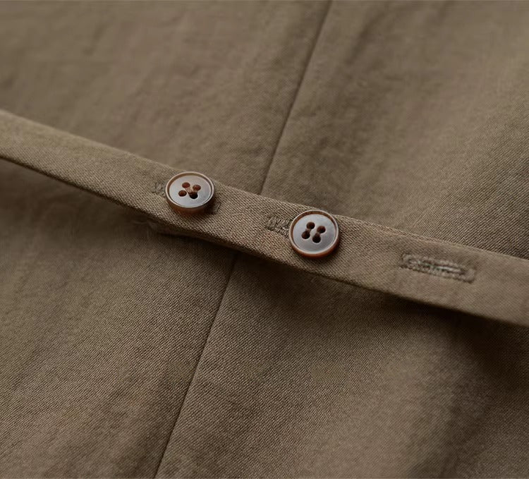 Linen Blend Fitted Teardrop Neck Sleeveless Vest Top_BDHL8226