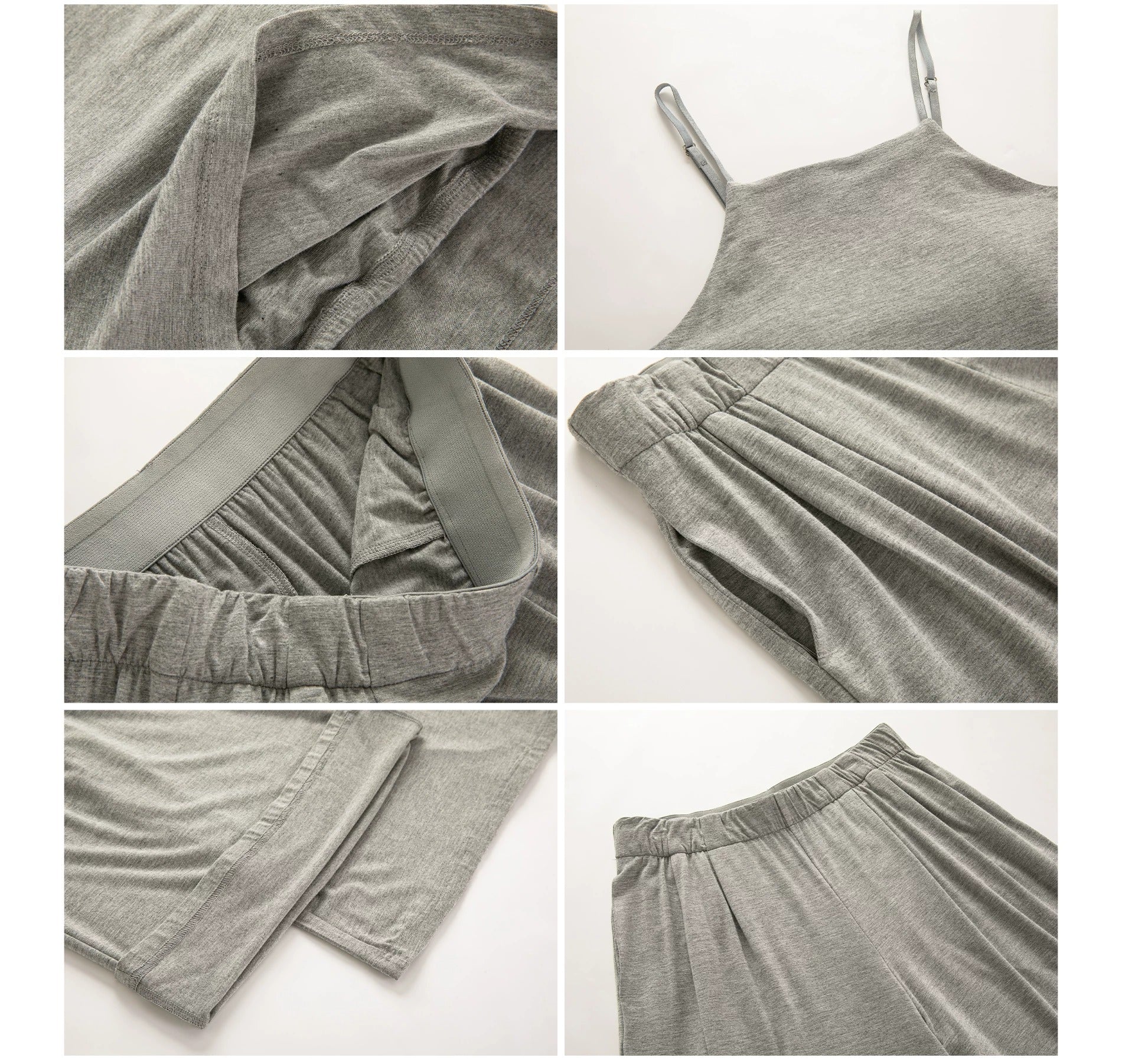 Knit Cardigan Camisole and Wide Pants_BDHL8344