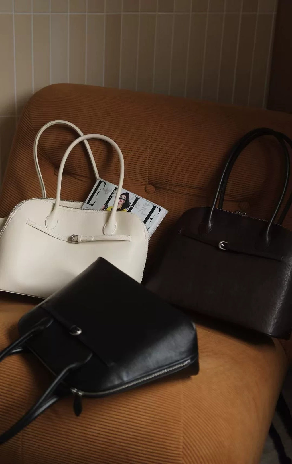 Leather Shell Bag_BDHL8272