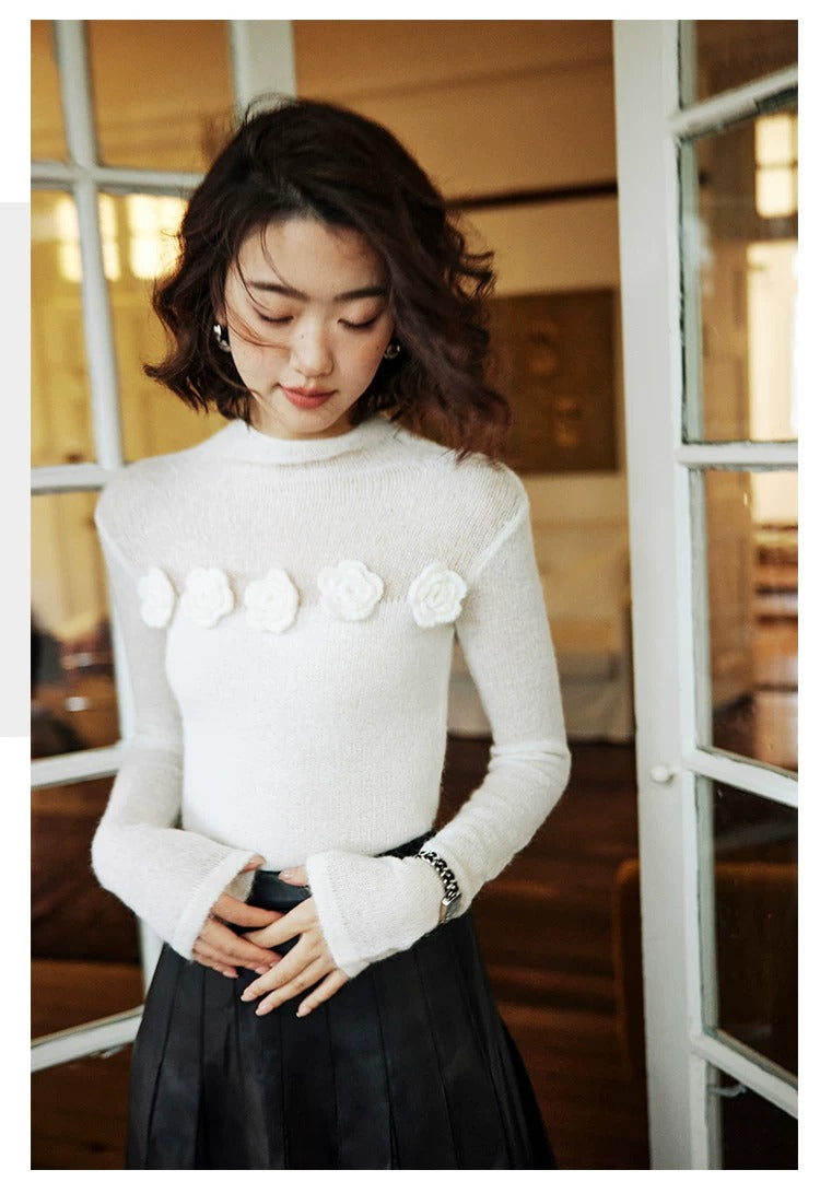在庫限り早い者勝ち【即納】Knitted sweater bottoming top_LCHK/BDHL5233