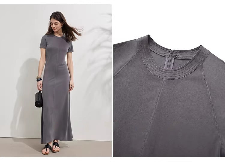 Stretch Halter Neck Raglan Sleeve Midi Dress_BDHL8230