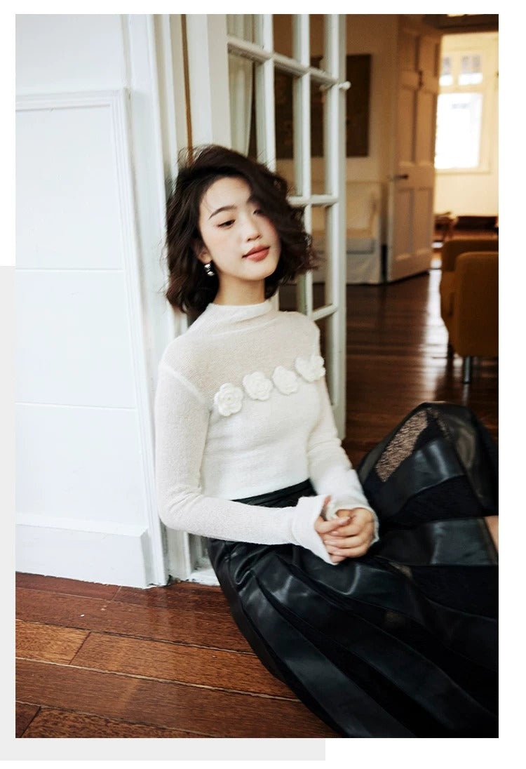 在庫限り早い者勝ち【即納】Knitted sweater bottoming top_LCHK/BDHL5233