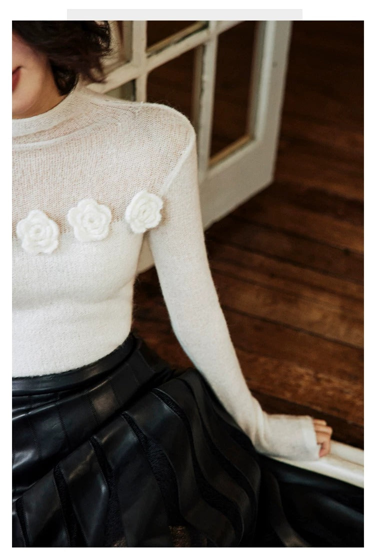 在庫限り早い者勝ち【即納】Knitted sweater bottoming top_LCHK/BDHL5233